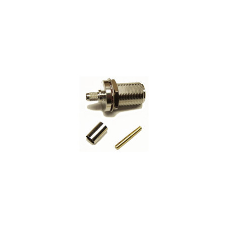 N-Female Bulkhead connector for 240 type 1/4" coaxial cable