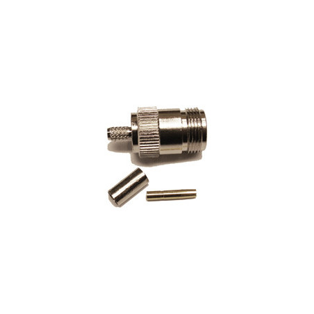 N-Female connector for 58/195 type 3/16" coaxial cable