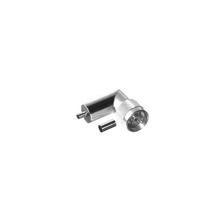 N-Male Right Angle connector for 58/195 type 3/16" coaxial